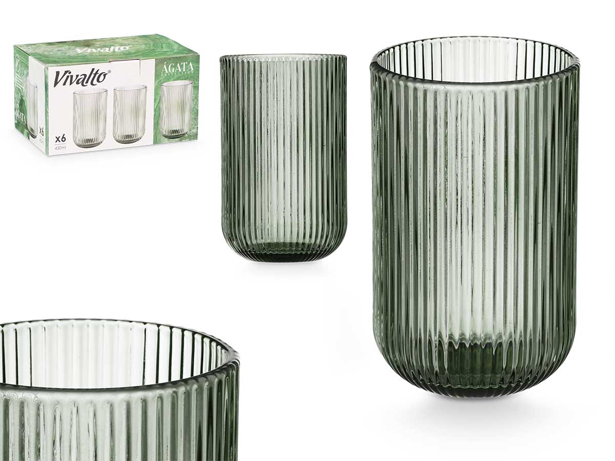 SET 6 VASOS MUSGO RAYAS 430ML 908100