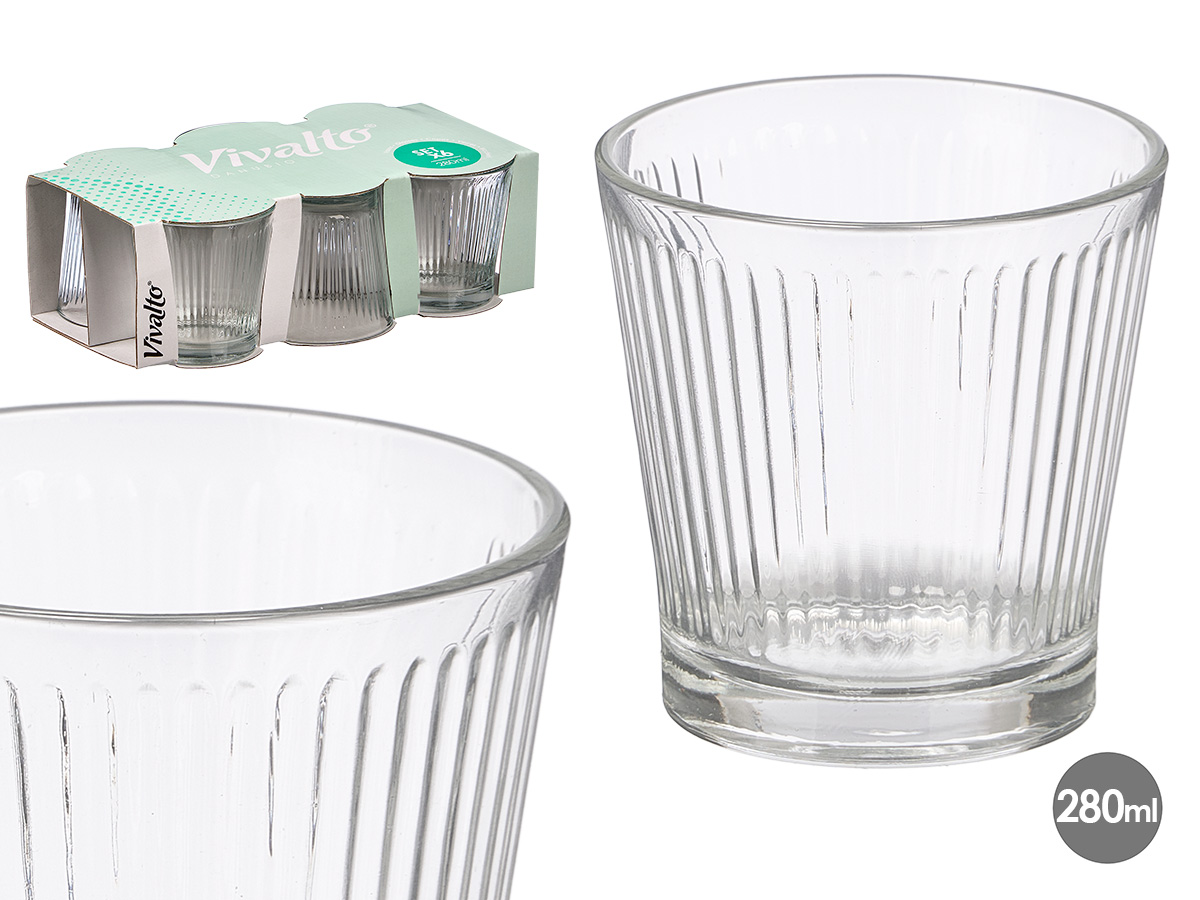 SET 6 VASOS RAYA VERTICAL 280ML 902000