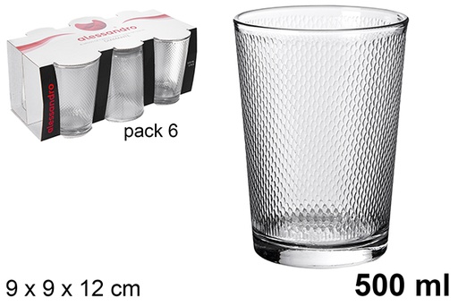 SET 6 VASOS SIDRA DIAMANTE 500ML 9037500