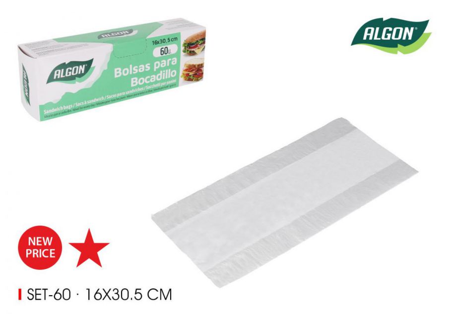 SET 60 BOLSA BOCADILLO  ALGON 16X30.5 9004800