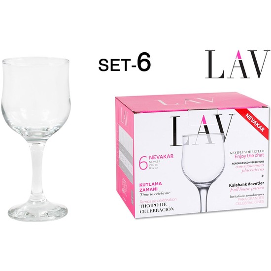 SET 6COPA TINTO NEVAKAR 240CC 9067500