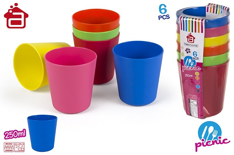 SET 6VASOS PICNIC COLOR 9013800