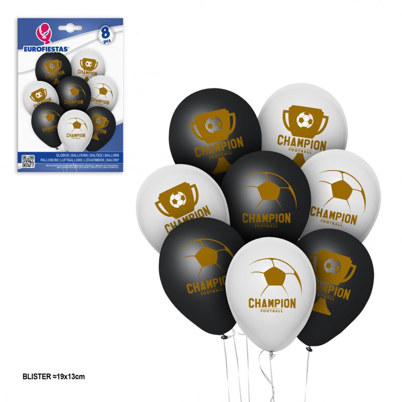 SET 8 GLOBOS FUTBOL NG/BCO 9012900