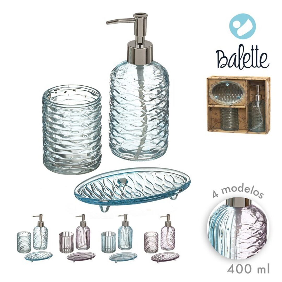 SET BAÑO CRISTAL 3PZS 400ML 905700
