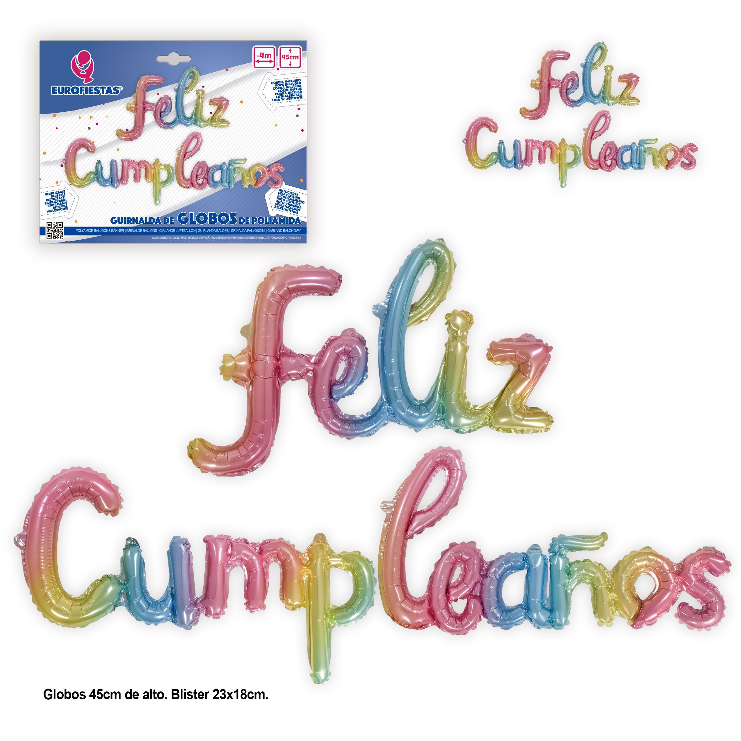 SET GLOBOS POLIAM.F.CUMPLE TONOS 9015500