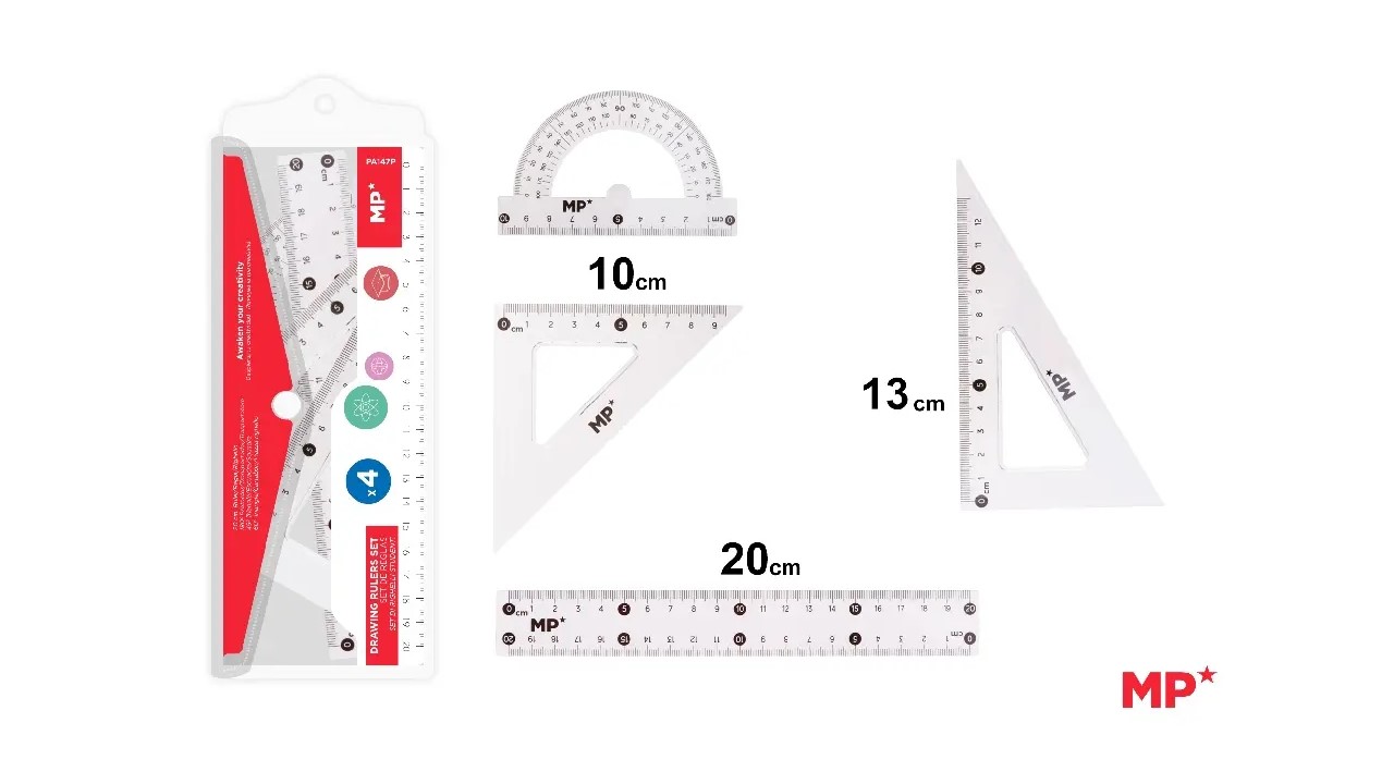 SET REGLAS DIBUJO EN ESTUCHE 20CM 900800