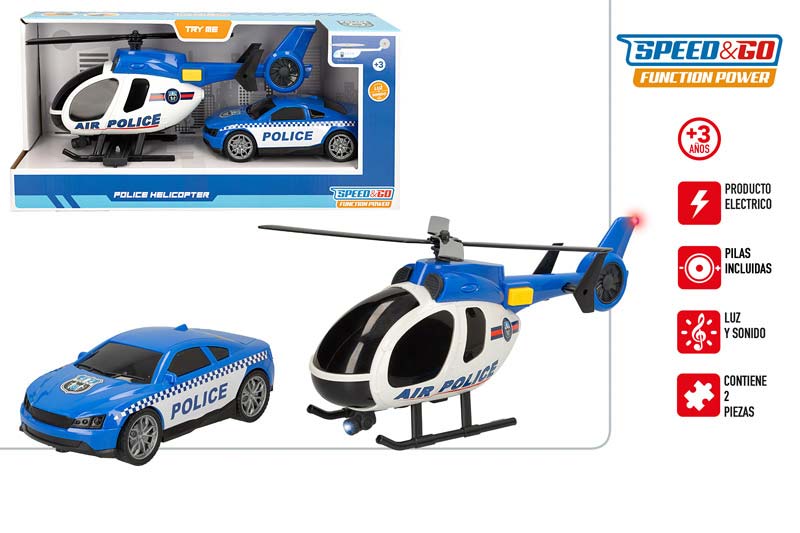 SPEED&GO HELICOTPERO Y COCHE POLICIA 909000