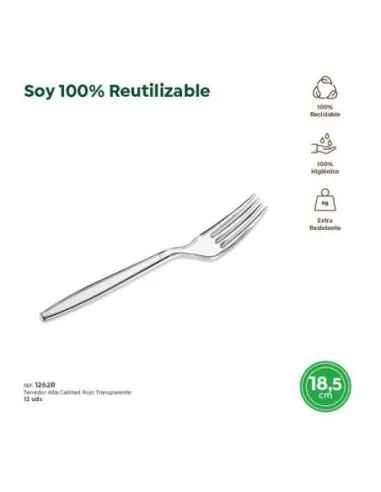 TENEDOR TRANSP.18.5CM 12UD 900500