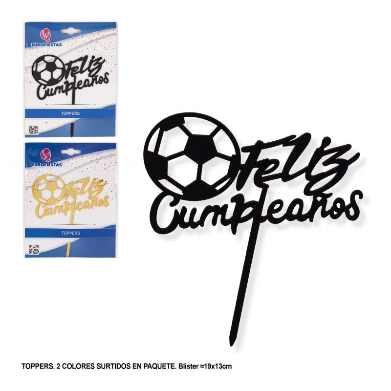 TOPPER FELIZ CUMPLE BALON ORO 9004300