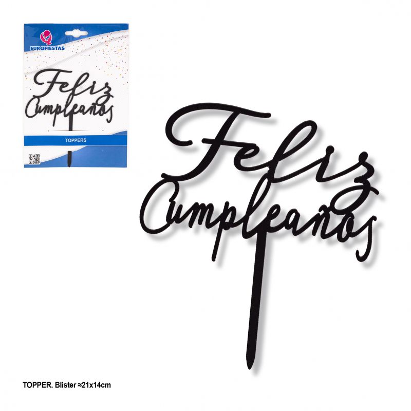 TOPPER FELIZ CUMPLE NGRO INF. 9004300