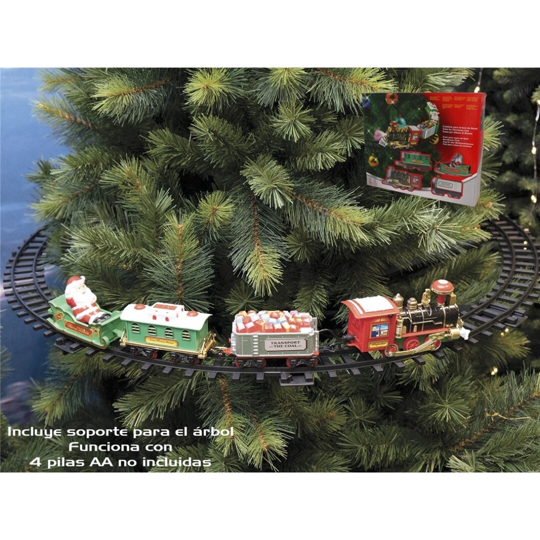 TREN SOPORTE ARBOL 34PZ LUZ/MUS 88CM  928800