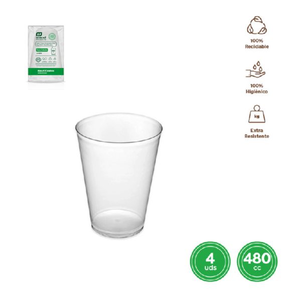 VASO CUBATA ANCHO 480CC 4UD 900500