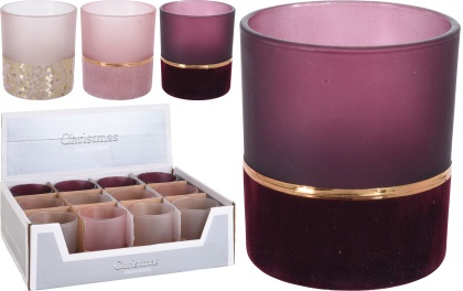 VASO PORTAVELAS COLOR 8CM 9019000