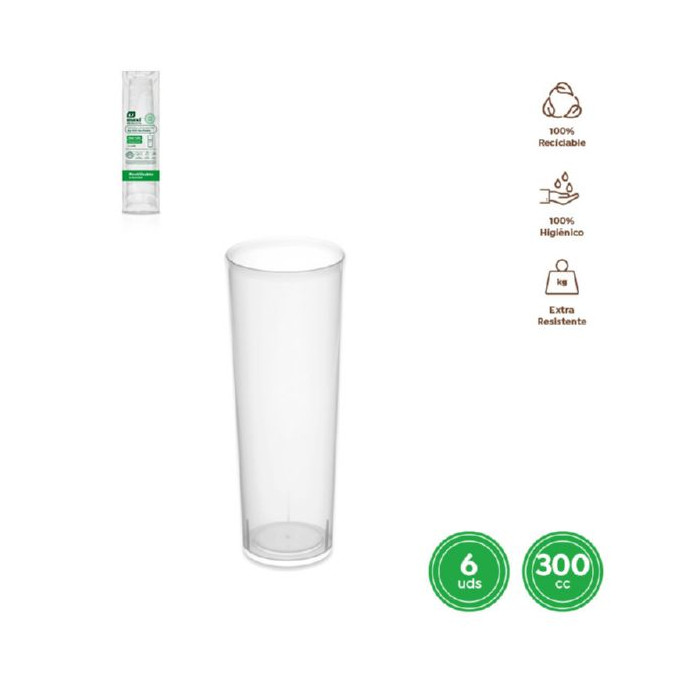 VASO TUBO 300CC REUTIL.  6UD  900600