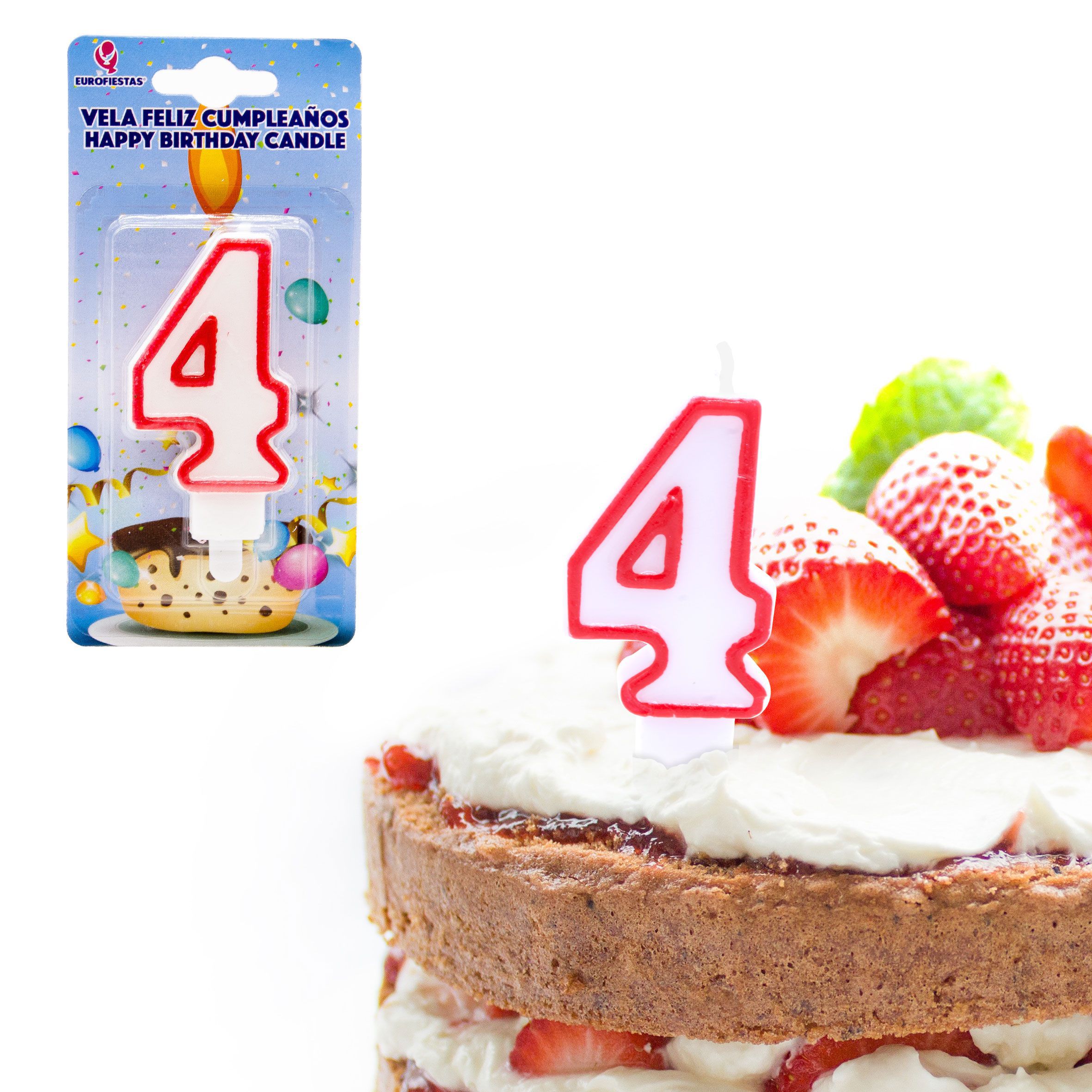 VELA CUMPLE Nº4 BLANCO 900400