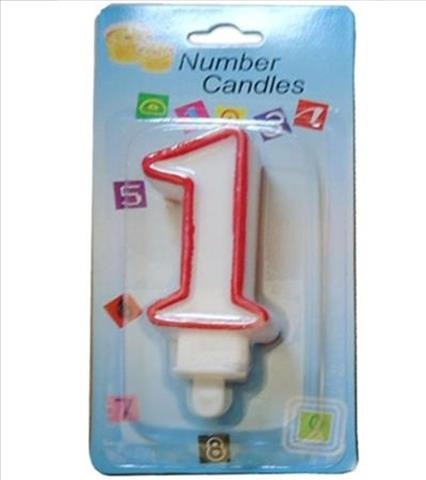 VELA CUMPLEAÑOS Nº 1 7X4CM 900300