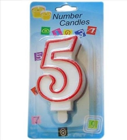 VELA CUMPLEAÑOS Nº5 7X4CM 900300