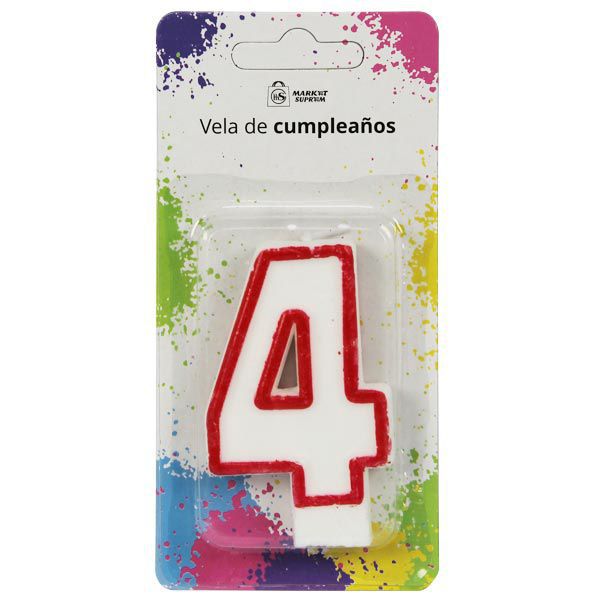 VELA NUMERICA Nº4 7,5CM 9002500