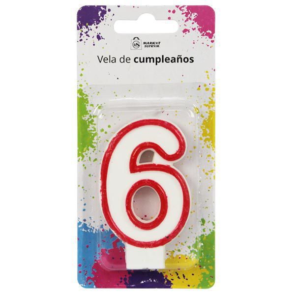 VELA NUMERICA Nº6 7,5CM 9002500
