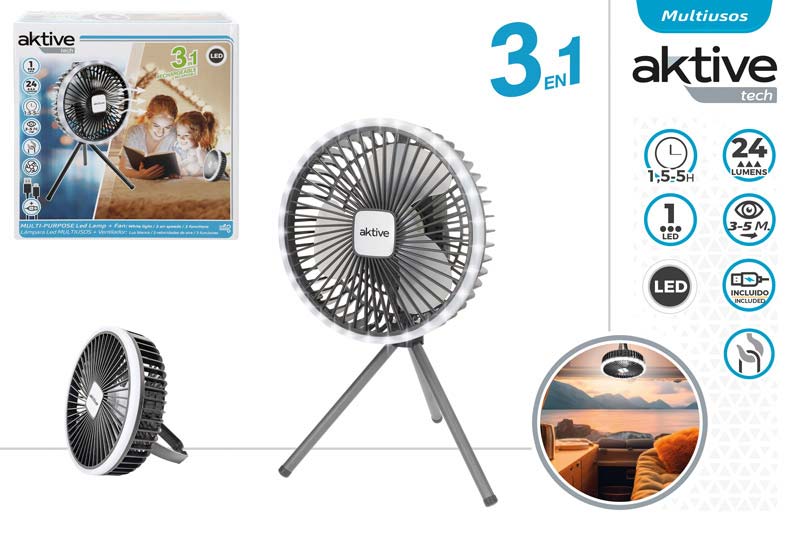 VENTILADOR SOBREMESA C/LUZ USB 9098500